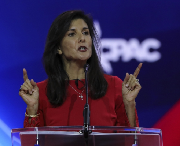 nikki haley the former two term conservative governor of south carolina and former us ambassador to the un who officially announced her candidacy from the republican party in the 2024 presidential elections delivers remarks at the 2023 conservative political action conference cpac at the gaylord national resort and convention center in maryland united states on march 3 2023 photo anadolu agency nikki haley the former two term conservative governor of south carolina and former us ambassador to the un who officially announced her candidacy from the republican party in the 2024 presidential elections delivers remarks at the 2023 conservative political action conference cpac at the gaylord national resort and convention center in maryland united states on march 3 2023 photo anadolu agency