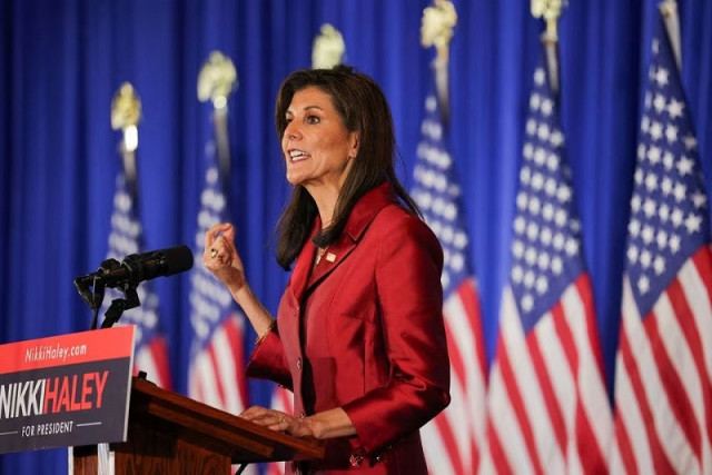 republican presidential candidate and former us ambassador to the united nations nikki haley speaks on stage at her watch party during the south carolina republican presidential primary election in charleston south carolina us february 24 2024 photo reuters republican presidential candidate and former us ambassador to the united nations nikki haley speaks on stage at her watch party during the south carolina republican presidential primary election in charleston south carolina us february 24 2024 photo reuters