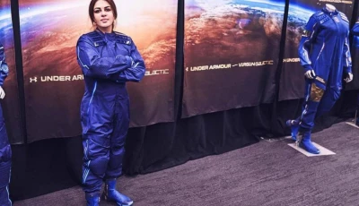 pakistani astronaut nimra salim in her space suit for her expected mission to space in october 2023 photo instagram namirasalimofficial