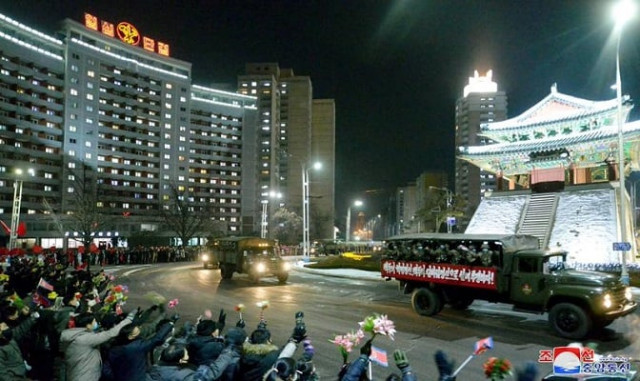 residents welcome the participants of a military parade to commemorate the eighth congress of the workers party in pyongyang north korea january 14 2021 in this photo supplied by north korea s central news agency kcna photo reuters residents welcome the participants of a military parade to commemorate the eighth congress of the workers party in pyongyang north korea january 14 2021 in this photo supplied by north korea s central news agency kcna photo reuters