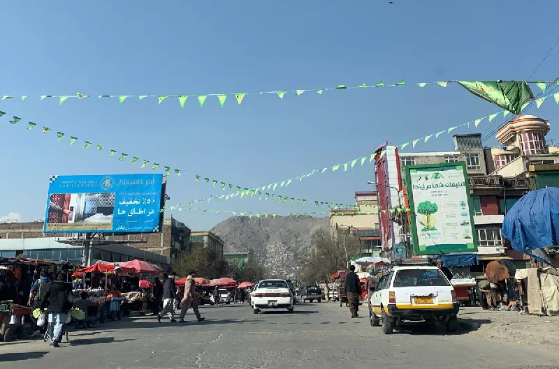 flags strung up on a street ahead of the persian new year or nowruz festival in kabul afghanistan march 16 2022 photo reuters flags strung up on a street ahead of the persian new year or nowruz festival in kabul afghanistan march 16 2022 photo reuters