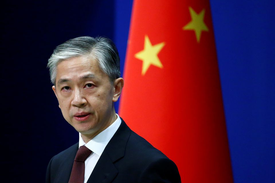 chinese foreign ministry spokesman wang wenbin speaks during a news conference in beijing reuters file