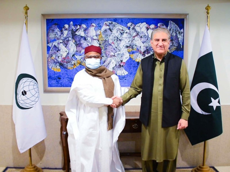 foreign minister makhdoom shah mahmood qureshi received secretary general of the oic hissein ibrahim taha on his arrival at the ministry of foreign affairs on december 17 photo pid