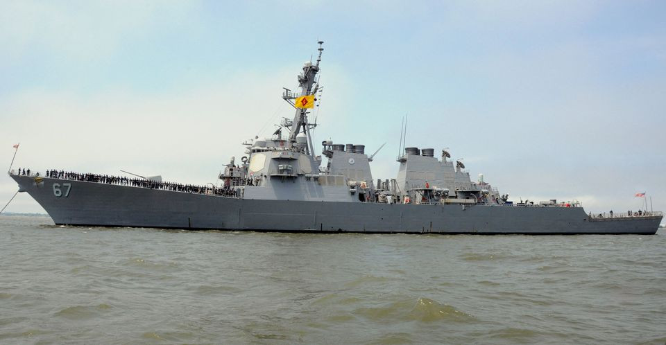 more than 100 midshipmen man the rails for a photo on the guided missile destroyer uss cole in norfolk virginia us june 3 2016 photo reuters file