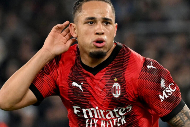noah okafor celebrates his fifth serie a goal of the season for ac milan photo afp noah okafor celebrates his fifth serie a goal of the season for ac milan photo afp