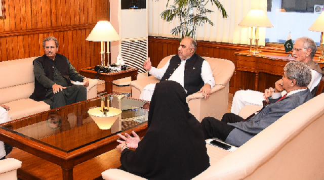 parliamentary representatives from the treasury and the opposition met national assembly speaker asad qaiser in parliament house on tuesday photo pid parliamentary representatives from the treasury and the opposition met national assembly speaker asad qaiser in parliament house on tuesday photo pid