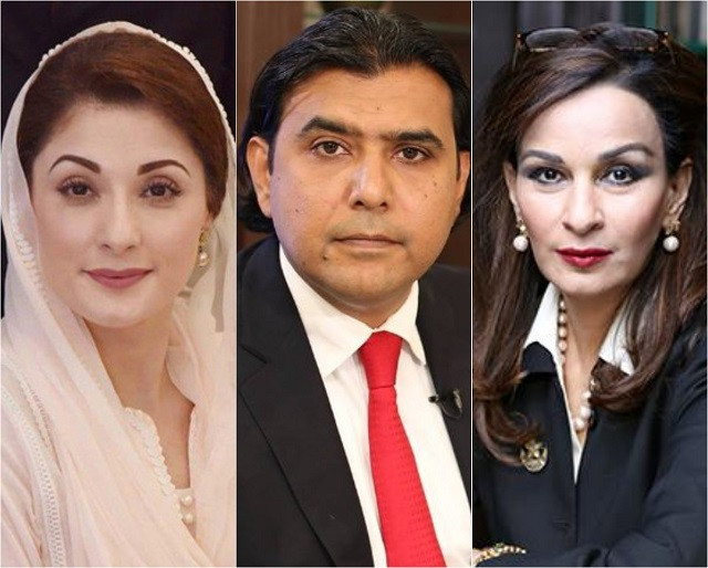 opposition leaders maryam nawaz mustafa khokhar and sherry rehman photo express