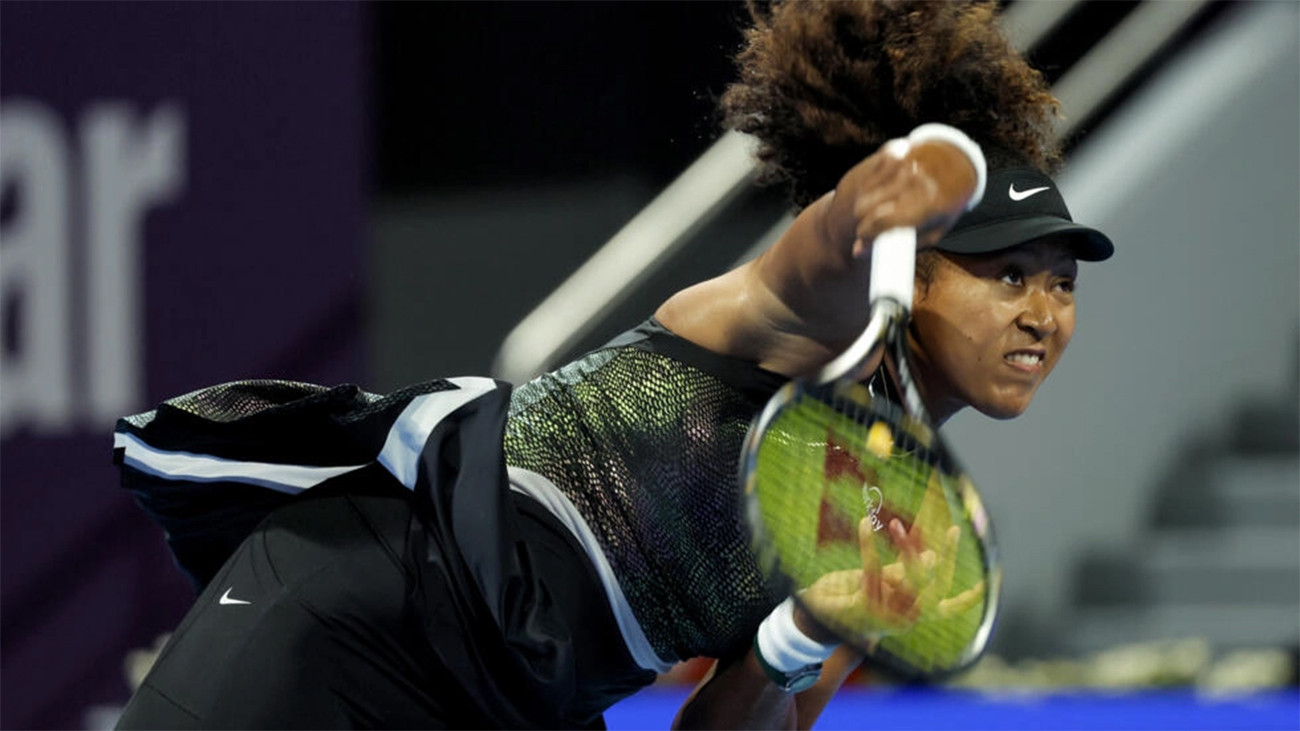 naomi osaka serving her way past caroline garcia and in to the qatar open second round photo afp