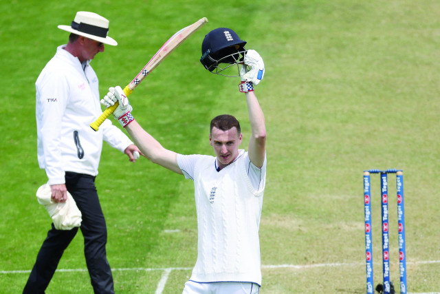 england s harry brook celebrates his century in the second test against new zealand at the basin reserve in wellington photo afp england s harry brook celebrates his century in the second test against new zealand at the basin reserve in wellington photo afp