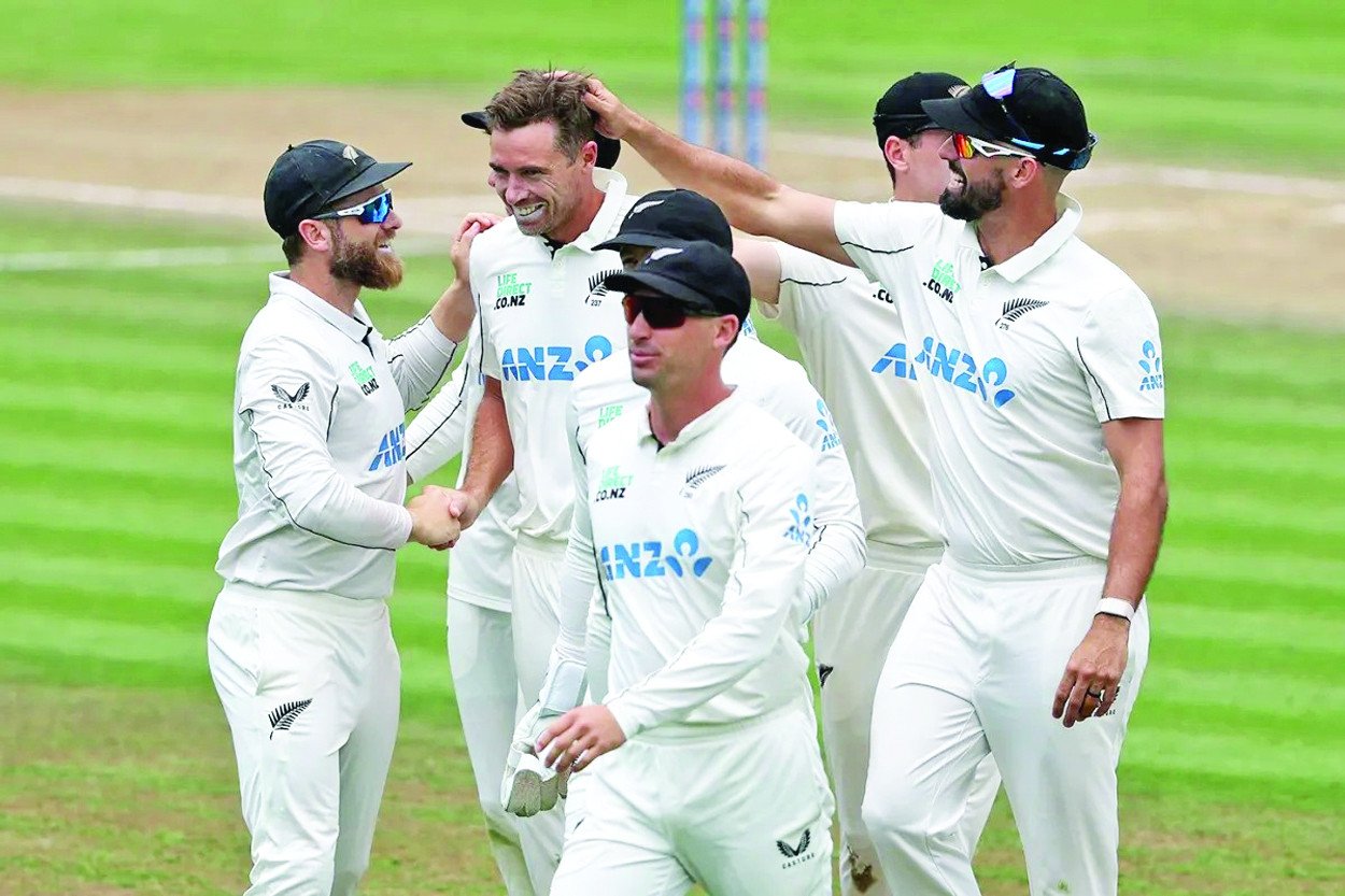 tim southee claimed the wicket of jacob bethell photo new zealand cricket