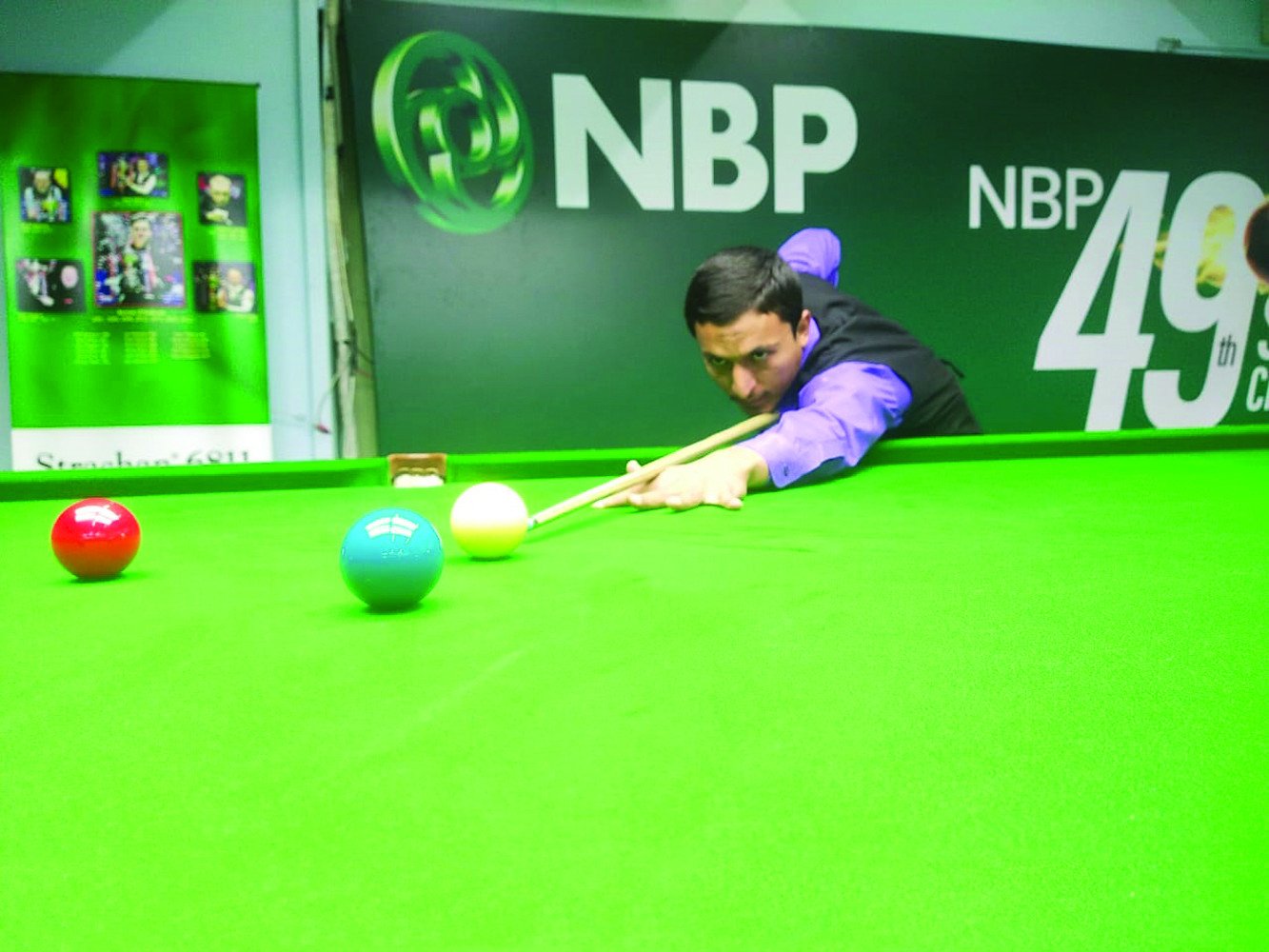 junior asian champion muhammad shahbaz of punjab in action during the national snooker championship on thursday photo pbsa