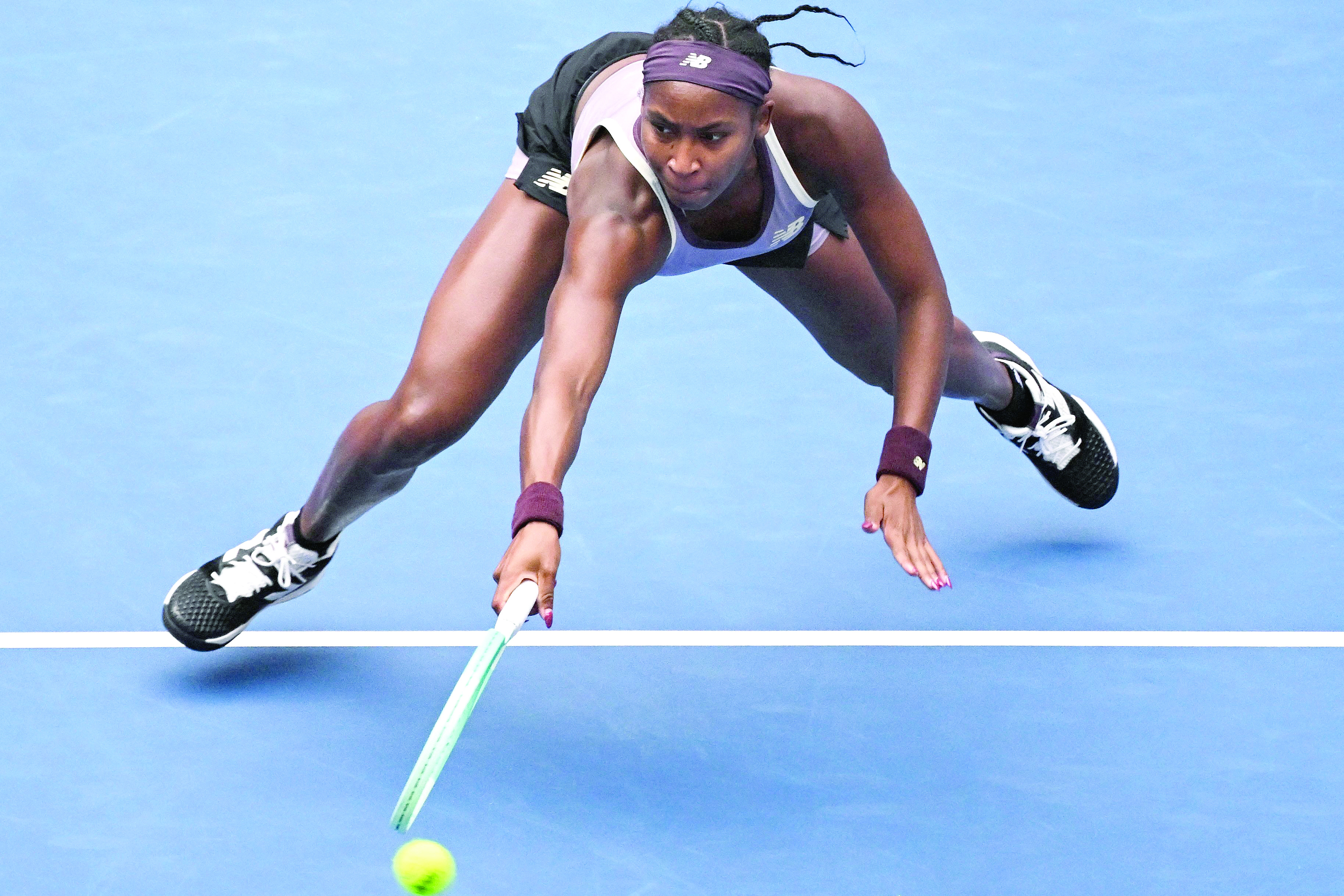 usa s coco gauff hits a return to spain s paula badosa during their semifinal at the china open photo afp