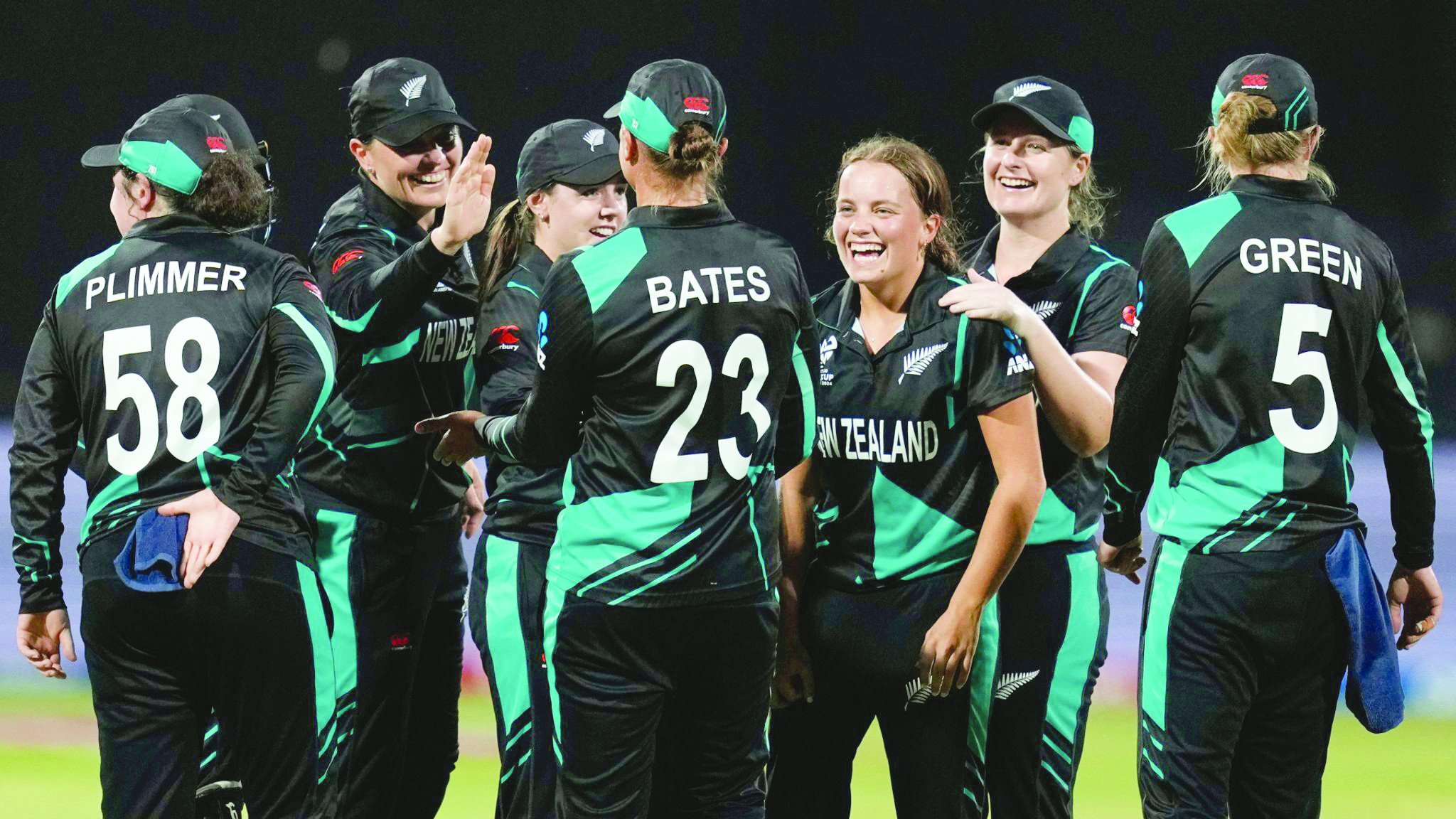 new zealand women cricketers celebrate after their success against the west indies in the t20 world cup semifinal on friday photo afp