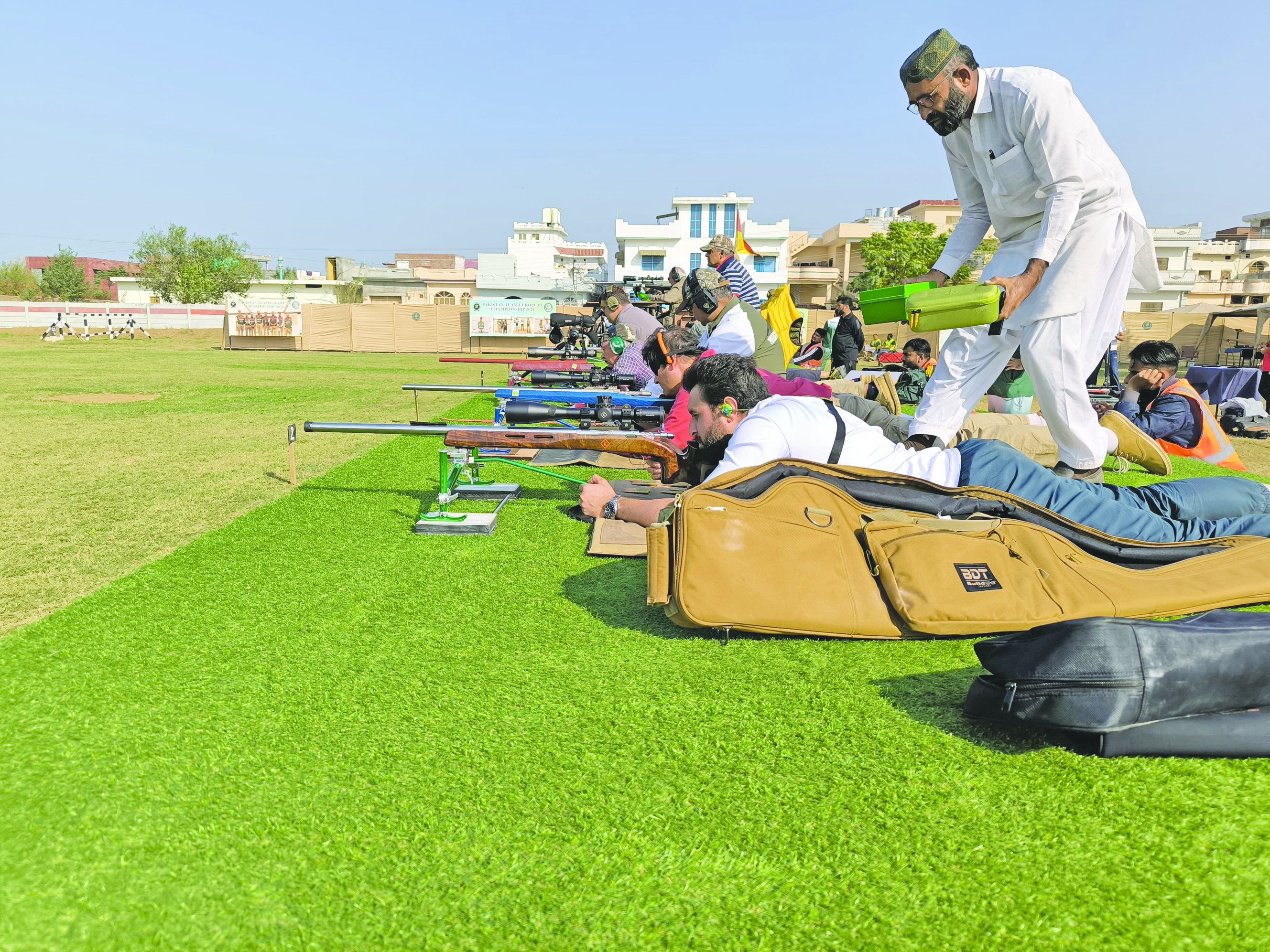 shooters in action during f class national long range shooting championship in jhelum on monday photo nabil tahir