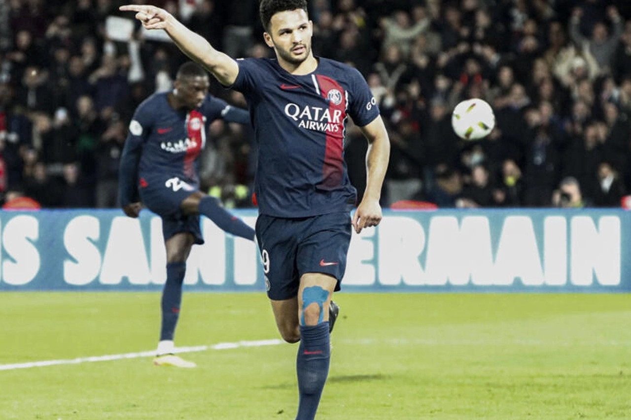 one step away goncalo ramos celebrates scoring one of his two goals in psg s 4 1 win over lyon