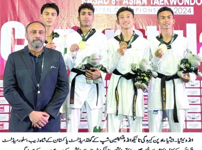 shahzeb wins gold in asian taekwondo