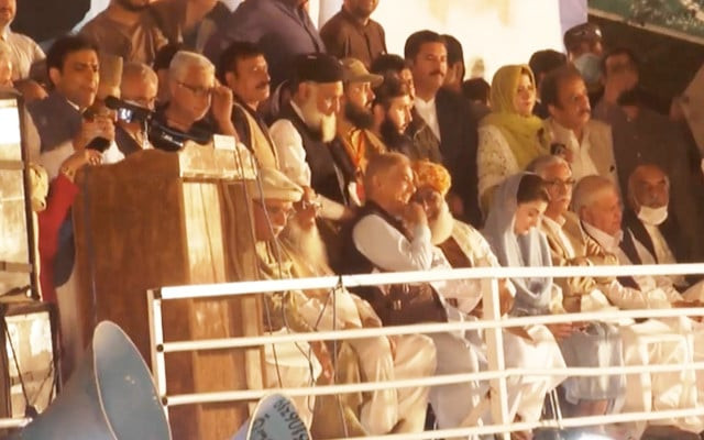 leaders of opposition parties addressing pdm s power show in islamabad on march 28 screengrab leaders of opposition parties addressing pdm s power show in islamabad on march 28 screengrab
