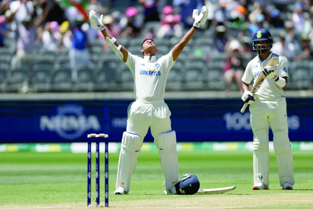 all hail the latest centurion at perth stadium yashasvi jaiswal photo afp