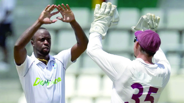 wi on verge of victory in first test wi on verge of victory in first test