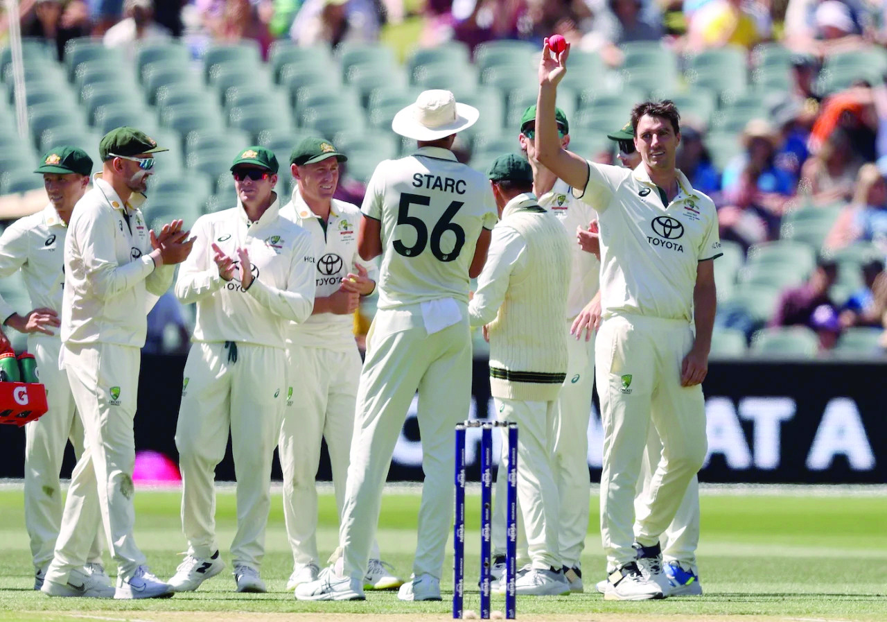 captain pat cummins celebrates a five wicket haul photo afp