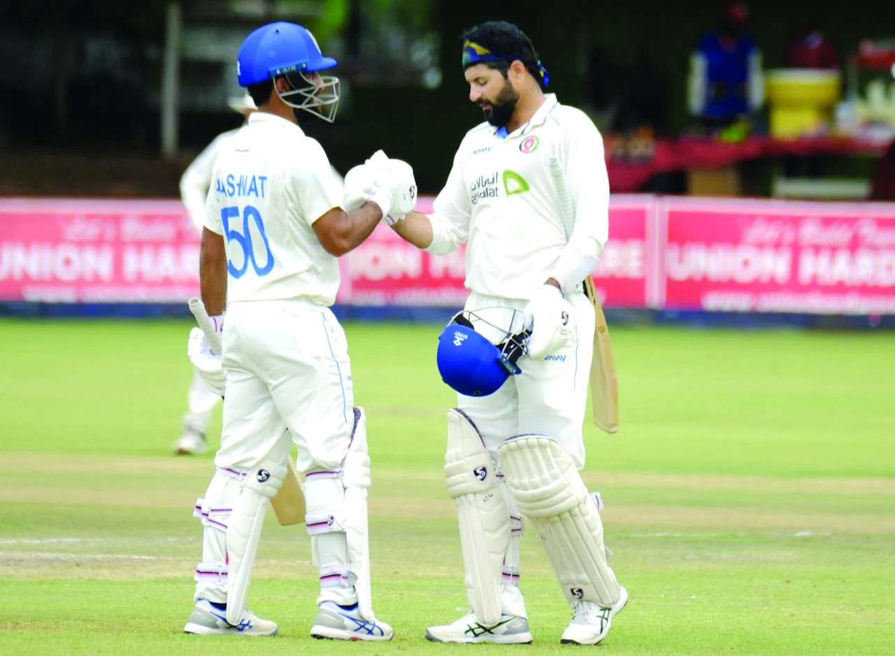 hashmatullah shahidi and afsar zazai added 211 for the fourth wicket photo afp