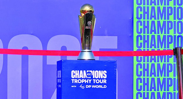 icc champions trophy is being displayed at the national bank stadium photo shahzaib bhutto twitter icc champions trophy is being displayed at the national bank stadium photo shahzaib bhutto twitter