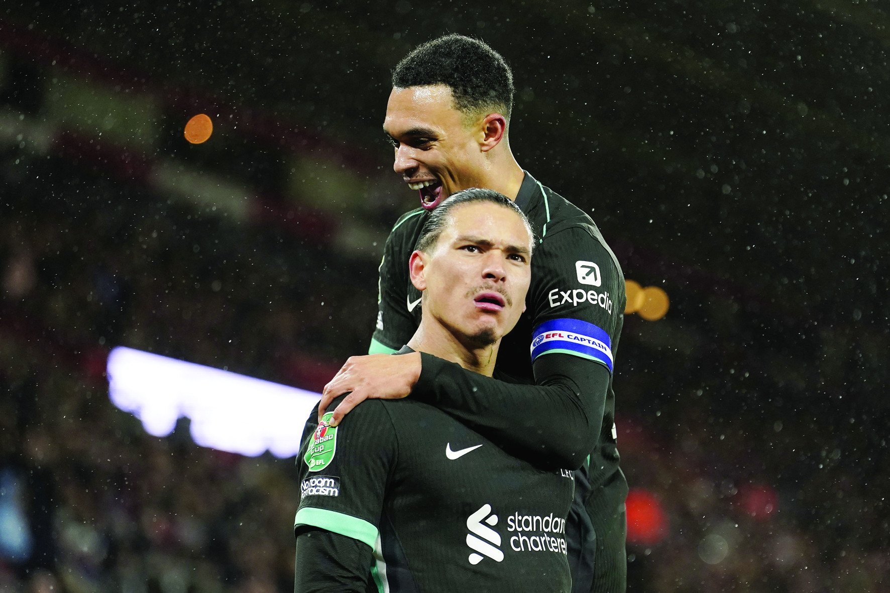 liverpool s darwin nunez celebrates after scoring against southampton photo afp