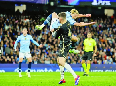 haaland acrobatics light up man city