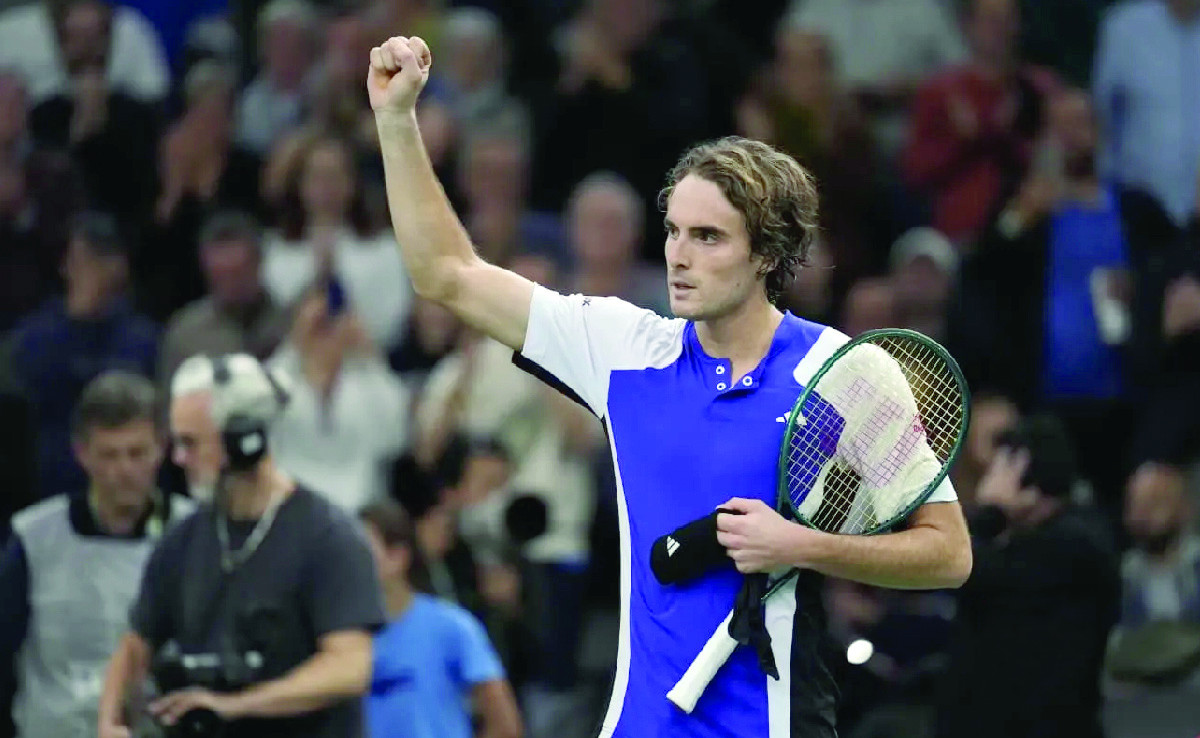 stefanos tsitsipas made a winning start to his rolex paris masters campaign photo afp