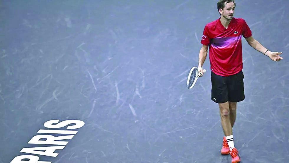 daniil medvedev lost a gripping encounter against alexei popyrin at the paris masters photo afp