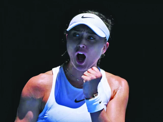 spain s paula badosa celebrates winning the first set in her quarter final match against coco gauff of the u s photo reuters spain s paula badosa celebrates winning the first set in her quarter final match against coco gauff of the u s photo reuters