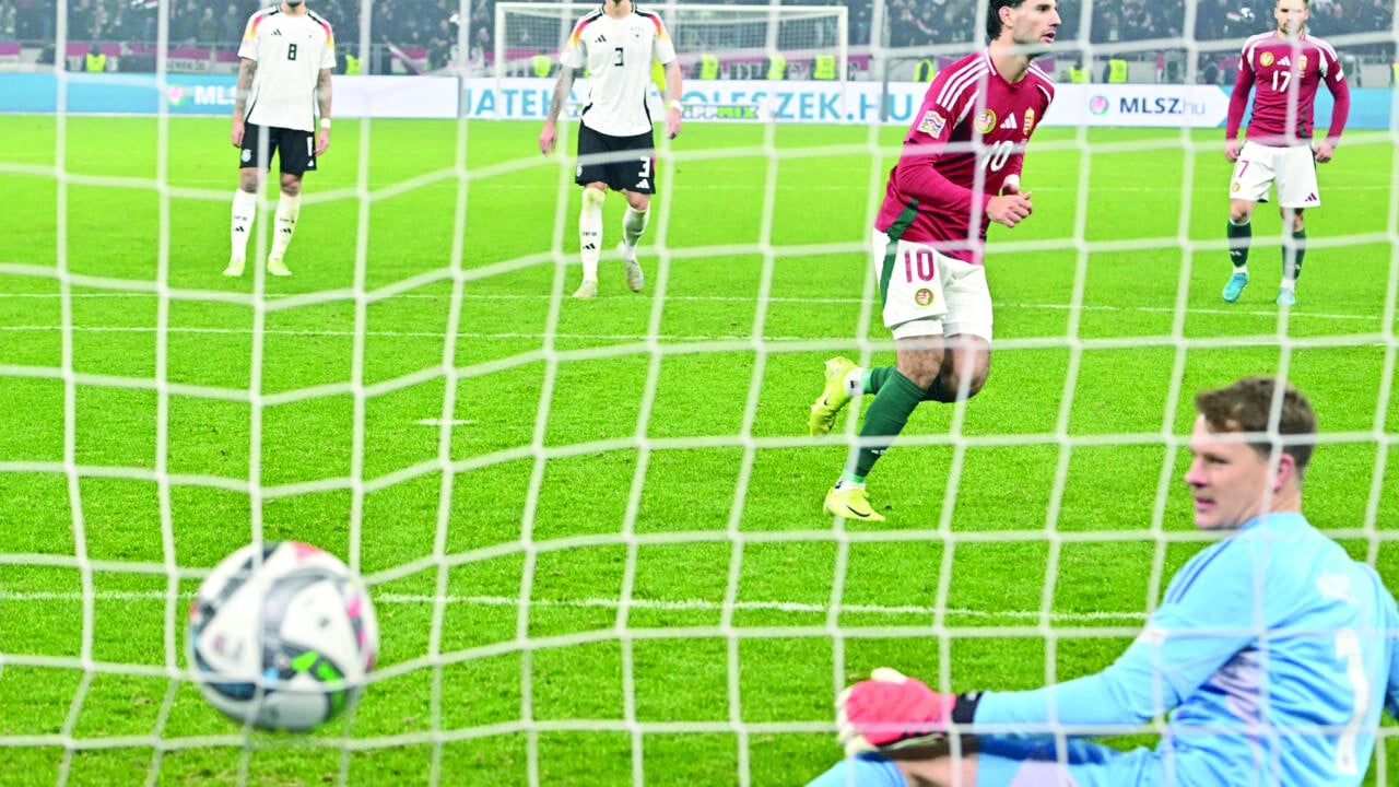 hungary s dominik szoboszlai ensured germany ended their nations league group stage campaign with a 1 1 draw photo afp