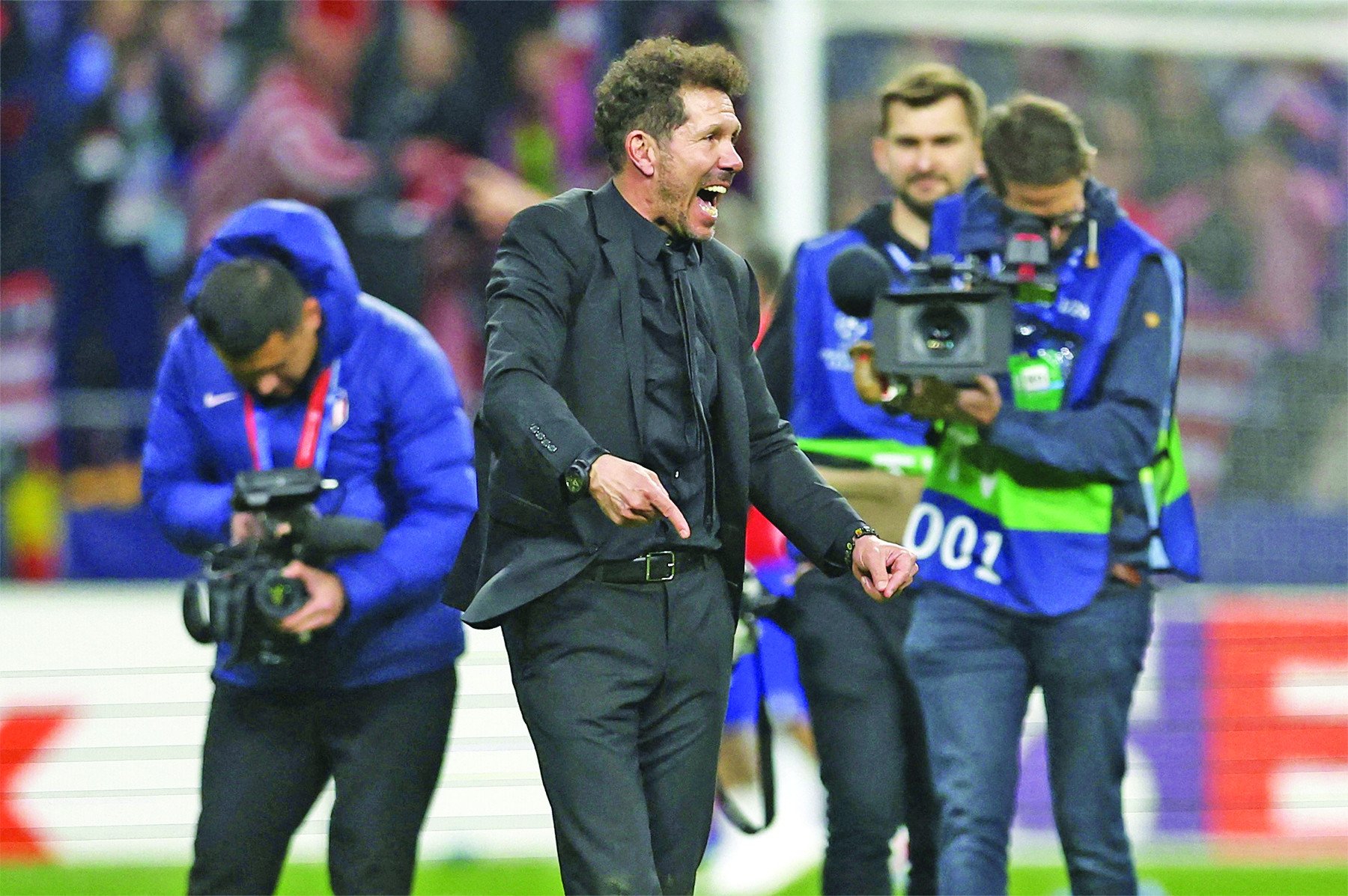 atletico madrid coach diego simeone celebrates after the match photo reuters