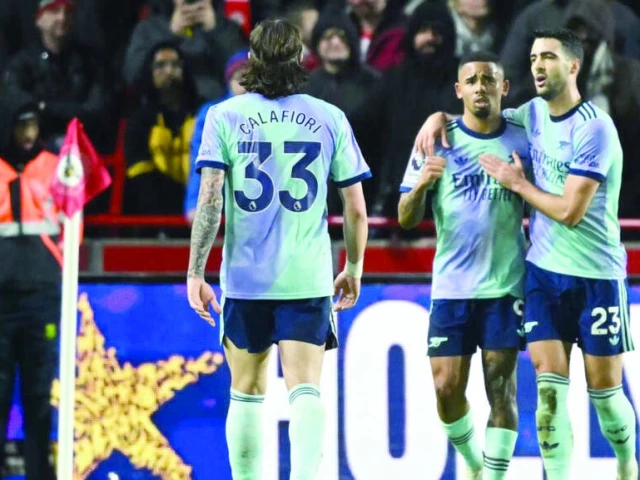 arsenal s gabriel jesus c celebrates after scoring against brentford photo afp arsenal s gabriel jesus c celebrates after scoring against brentford photo afp