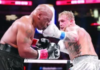 jake paul lands a punch on mike tyson during their fight at at t stadium in arlington texas photo afp