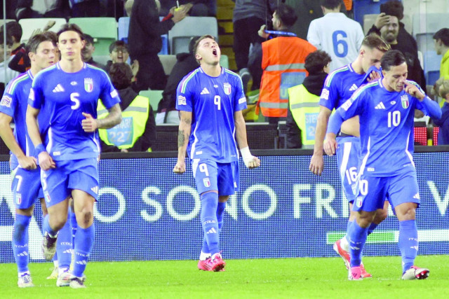italian players celebrate their goal photo afp italian players celebrate their goal photo afp