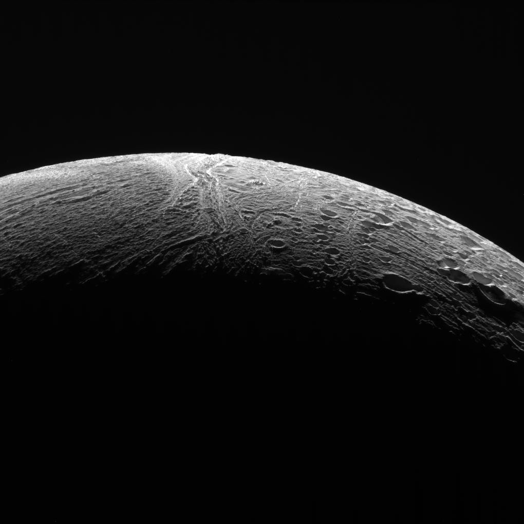 enceladus the sixth largest moon of saturn has a modest width of only 500km photo courtesy nasa