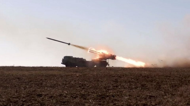 a russian uragan self propelled multiple rocket launcher system launches a rocket during military exercises at the opuk training area in crimea in this still image taken from a handout video released february 15 2022 russian defence ministry handout via reuters a russian uragan self propelled multiple rocket launcher system launches a rocket during military exercises at the opuk training area in crimea in this still image taken from a handout video released february 15 2022 russian defence ministry handout via reuters