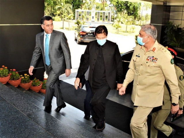 prime minister imran khan arrives at the inter services intelligence secretariat on may 24 2020 photo pmo prime minister imran khan arrives at the inter services intelligence secretariat on may 24 2020 photo pmo