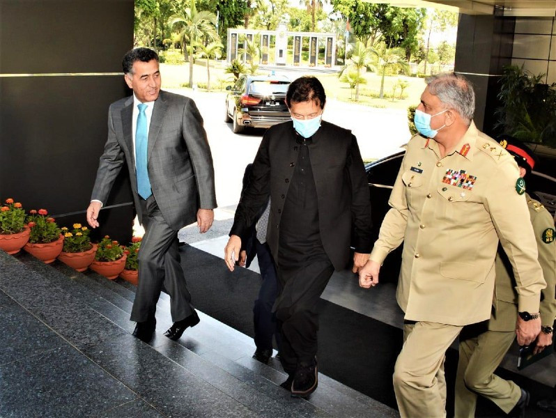 prime minister imran khan arrives at the inter services intelligence secretariat on may 24 2020 photo pmo