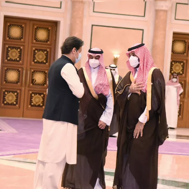 the crown prince of saudi arabia muhammad bin salman receives prime minister imran khan upon his arrival at middle east green initiative summit in riyadh file photo the crown prince of saudi arabia muhammad bin salman receives prime minister imran khan upon his arrival at middle east green initiative summit in riyadh file photo