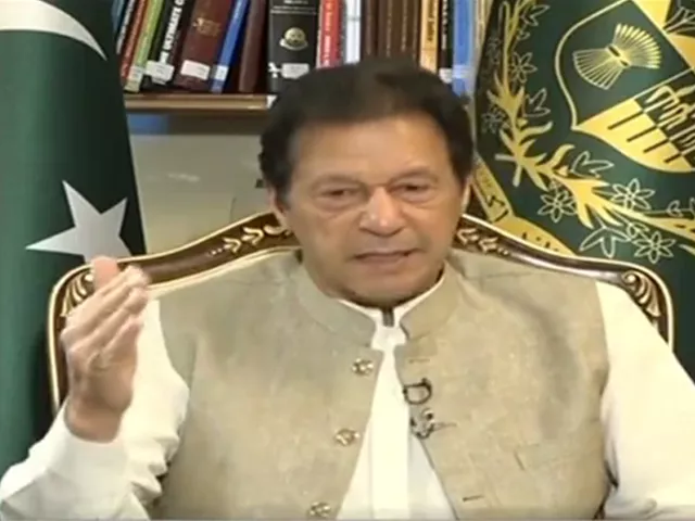 prime minister imran khan during the interview screengrab