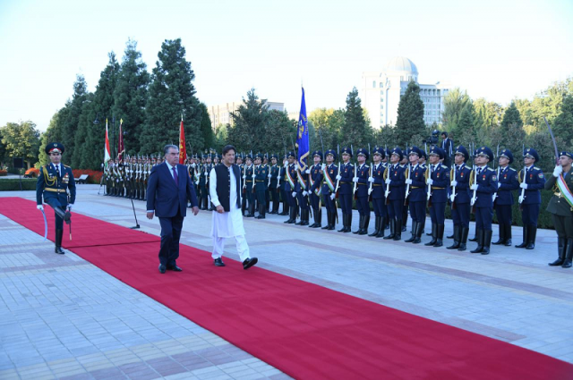prime minister imran khan was accorded a red carpet welcome as a he arrived at qasr e millat tajikistan presidential palace photo pm office prime minister imran khan was accorded a red carpet welcome as a he arrived at qasr e millat tajikistan presidential palace photo pm office