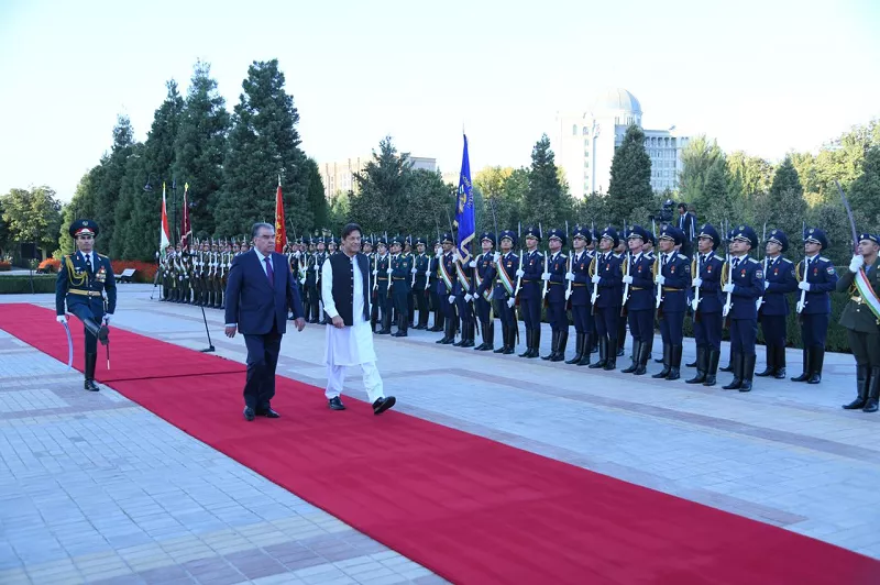 prime minister imran khan was accorded a red carpet welcome as a he arrived at qasr e millat tajikistan presidential palace photo pm office prime minister imran khan was accorded a red carpet welcome as a he arrived at qasr e millat tajikistan presidential palace photo pm office