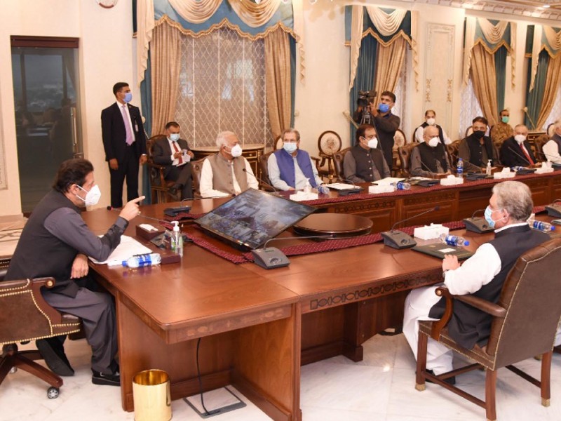 prime minister imran khan chairs meeting of national coordination committee on covid 19 in islamabad on october 12 2020 photo pid