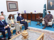 spanish foreign minister jose manuel albares bueno calls on prime minister imran khan in islamabad on september 10 2021 photo pid