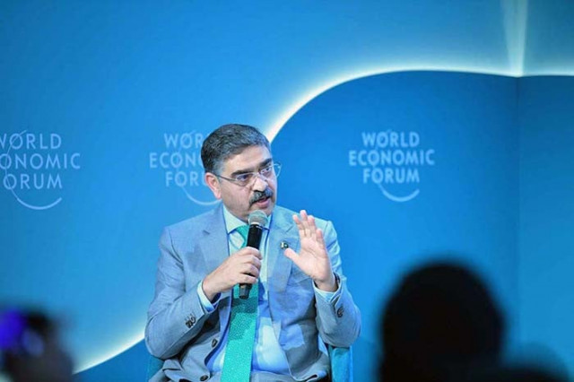 caretaker prime minister anwaarul haq kakar at the trade tech s trillion dollar promise session of the wef photo app