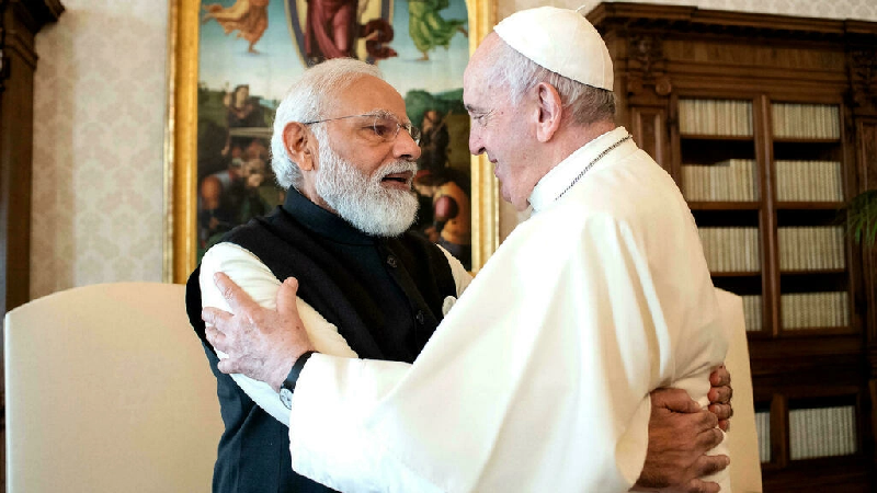 pope francis and indian prime minister narendra modi met at the vatican for far longer than the 20 minutes scheduled photo afp