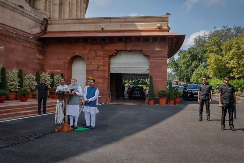 india s prime minister narendra modi addresses the media on the first day of the five day long special session in new delhi india september 18 2023 photo reuters