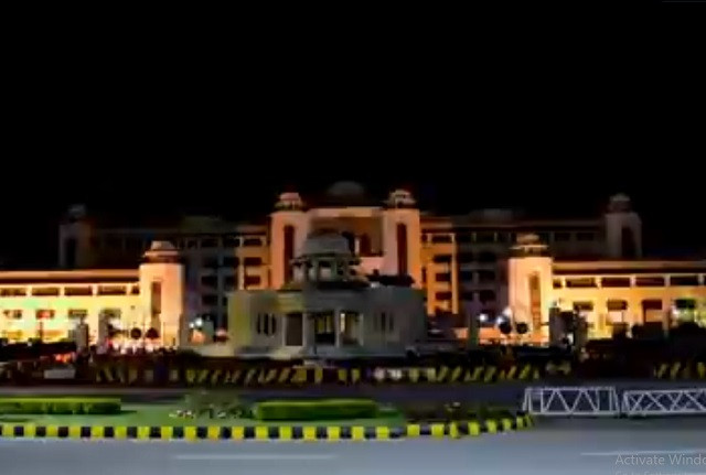 a view of lights shut off at the pm office last year in observance of the international earth hour photo file